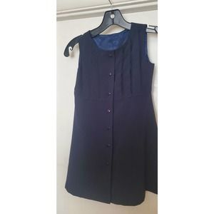 2 for $30 Classic Girl's Navy Retro Shift Dress Size 6X/7 Pleat Flare Uniform*